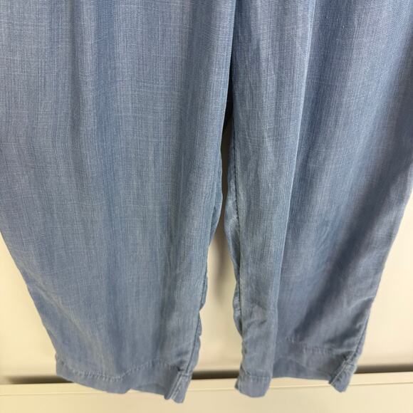 Angels Forever Young Womens Smocked High Rise Light Blue Straight Pants Medium - Picture 4 of 9